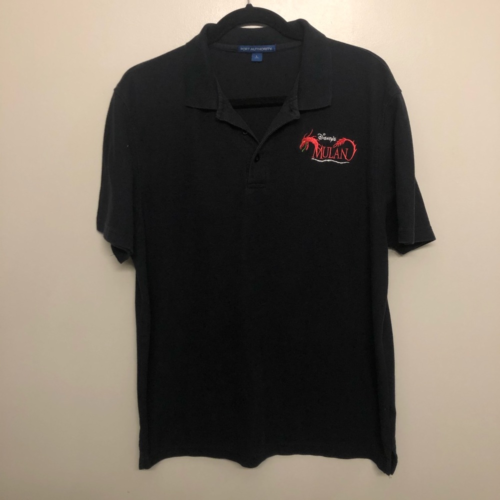 Disney Mulan polo shirt black large
